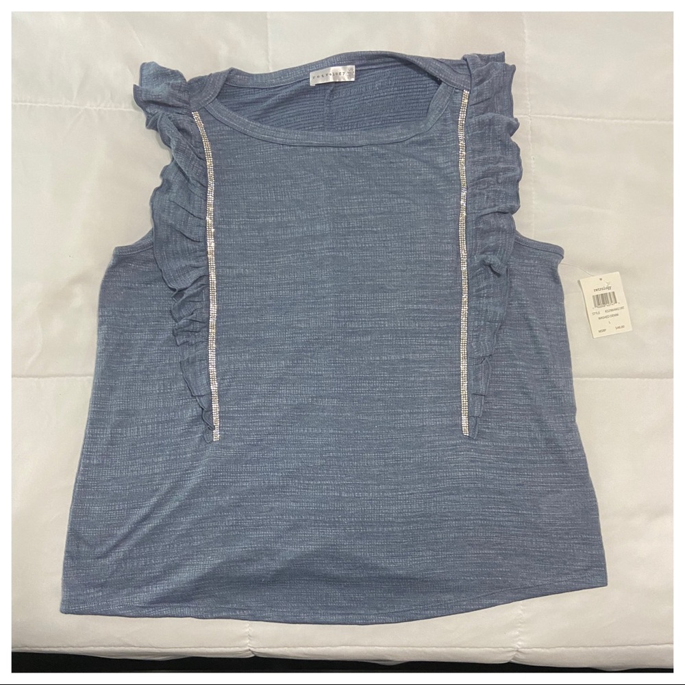 Retrology Sleeveless Ruffle Shirt